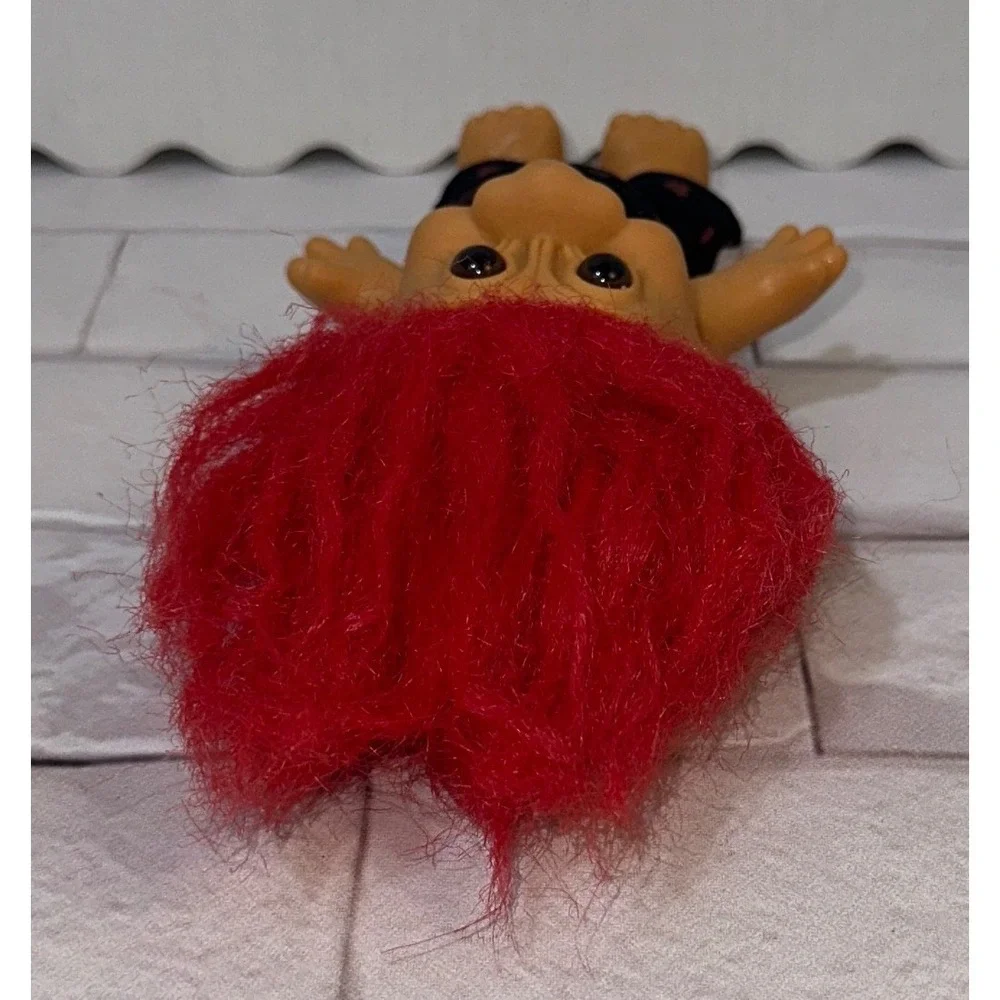 Vintage Russ Berrie Troll Doll Red Hair Heart Shorts I Love You Valentine 3 inch